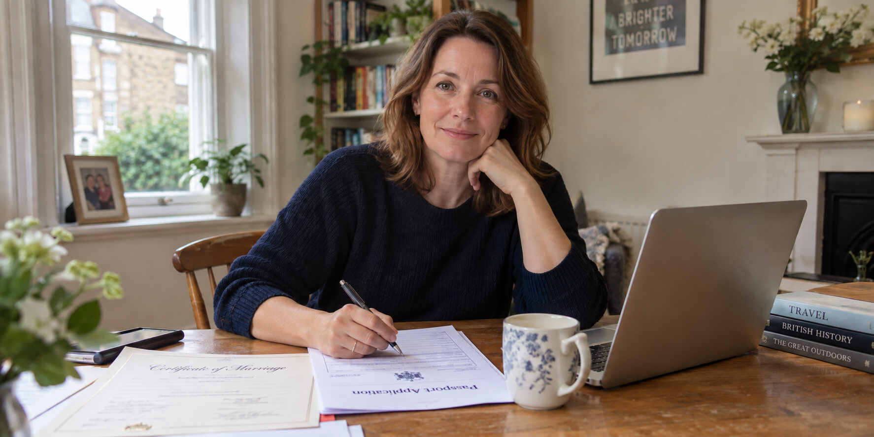 Woman completing paperwork for Changing Your Name After Divorce